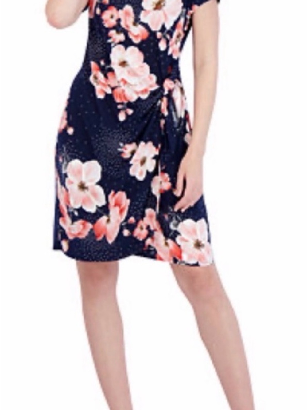 Robbie Bee Navy Floral Mini Dress. Fun and easy to wear. Never worn. NWT.
